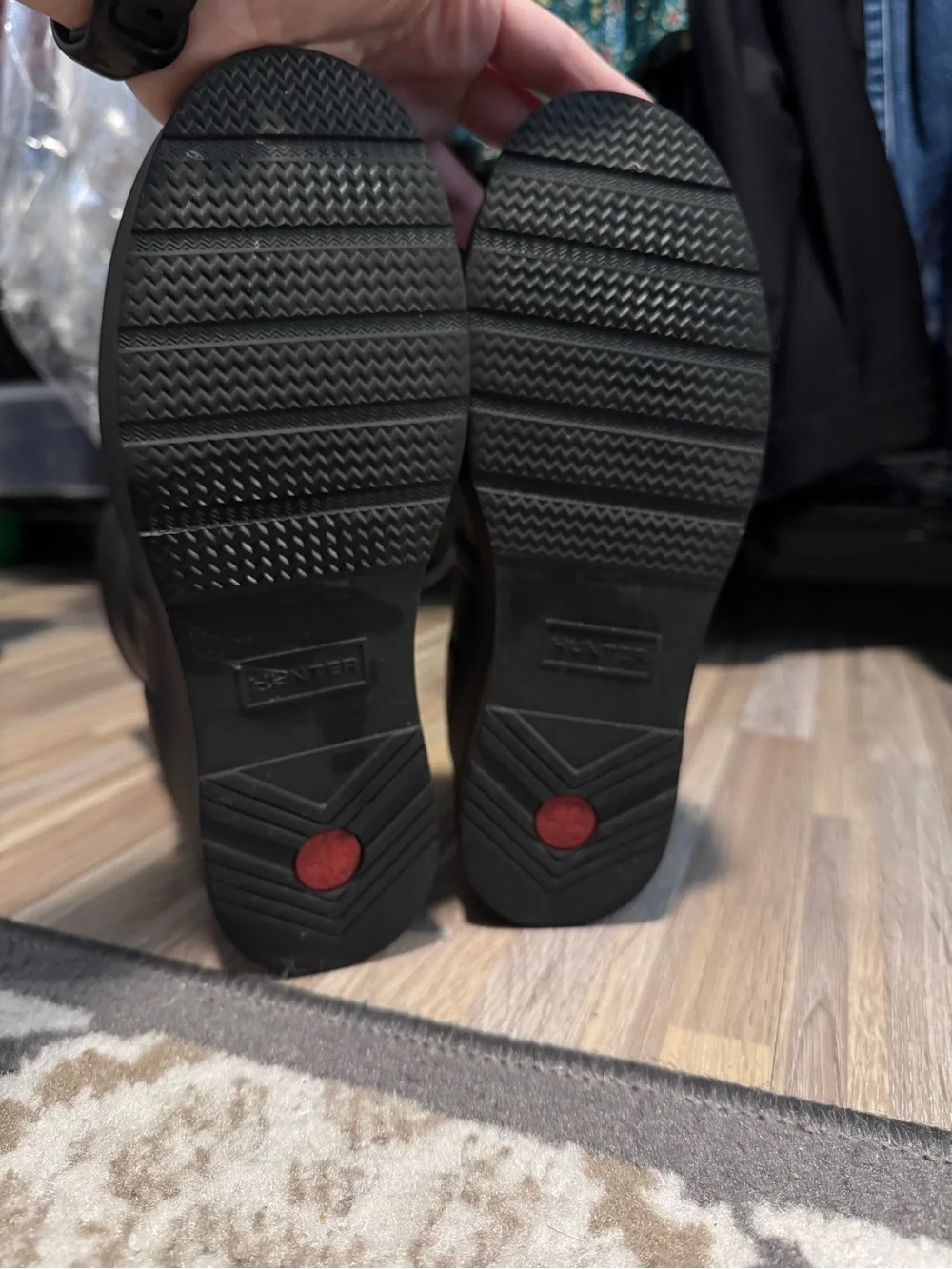 Hunter Black Wedge Rain Boots